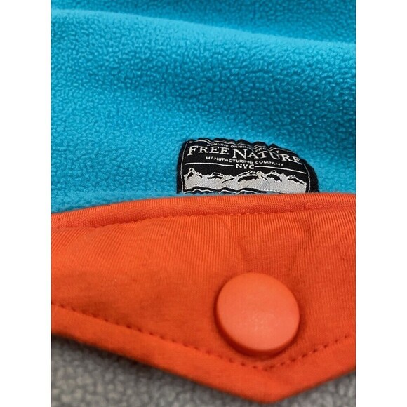 Free Nature NYC Sz L Mens Fleece Quarter 1/4 Snap Pullover Color Block Retro - Picture 3 of 9